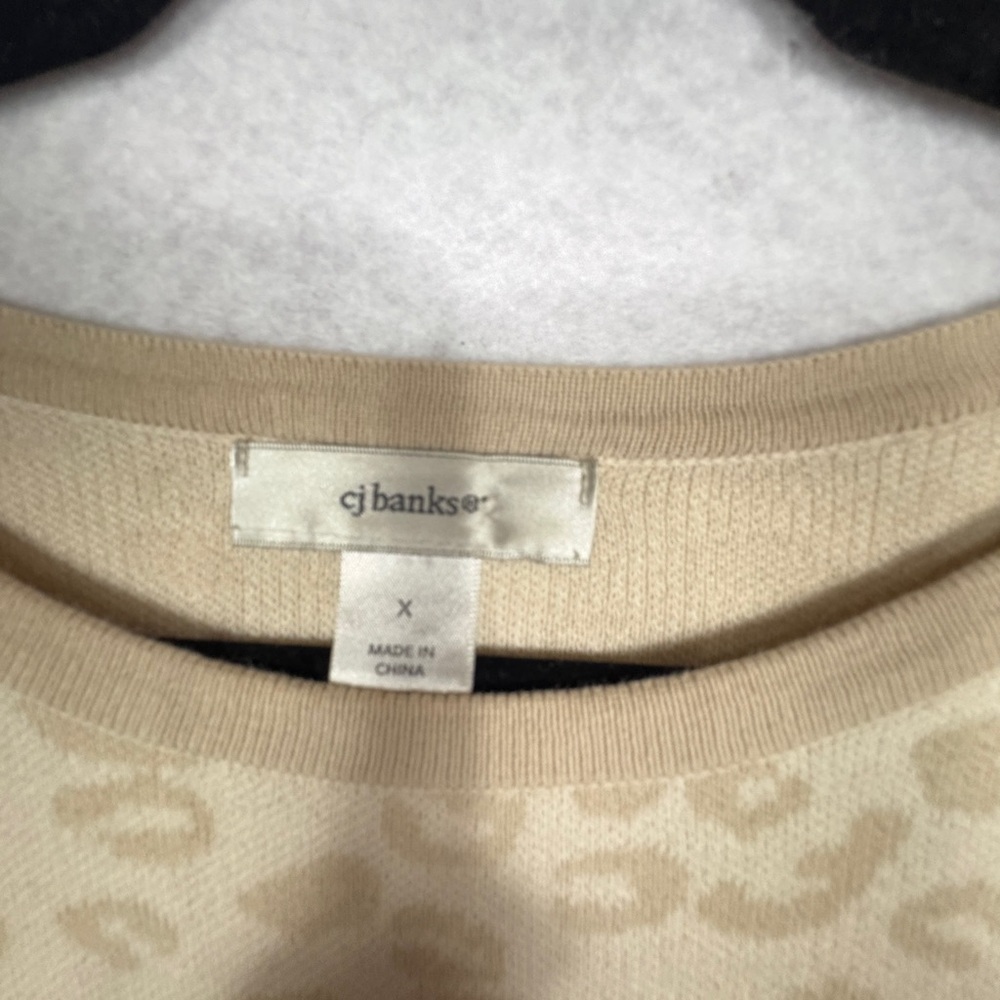CJ Banks Cream Snowman Sweater Size X - Picture 3 of 4
